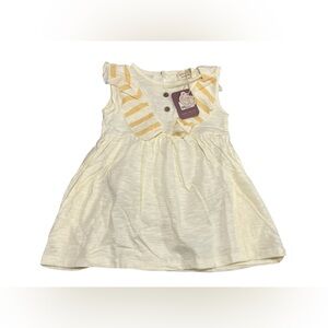 2 for $14 - Girls organic ruffle hem dress  Cream /Sun colour size 12-18M (80cm)
